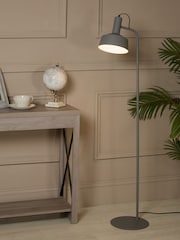 Searchlight Matt Grey and White Piero Metal Floor Lamp - Image 1 of 4