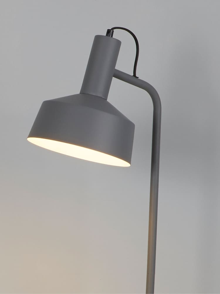 Searchlight Matt Grey and White Piero Metal Floor Lamp - Image 4 of 4