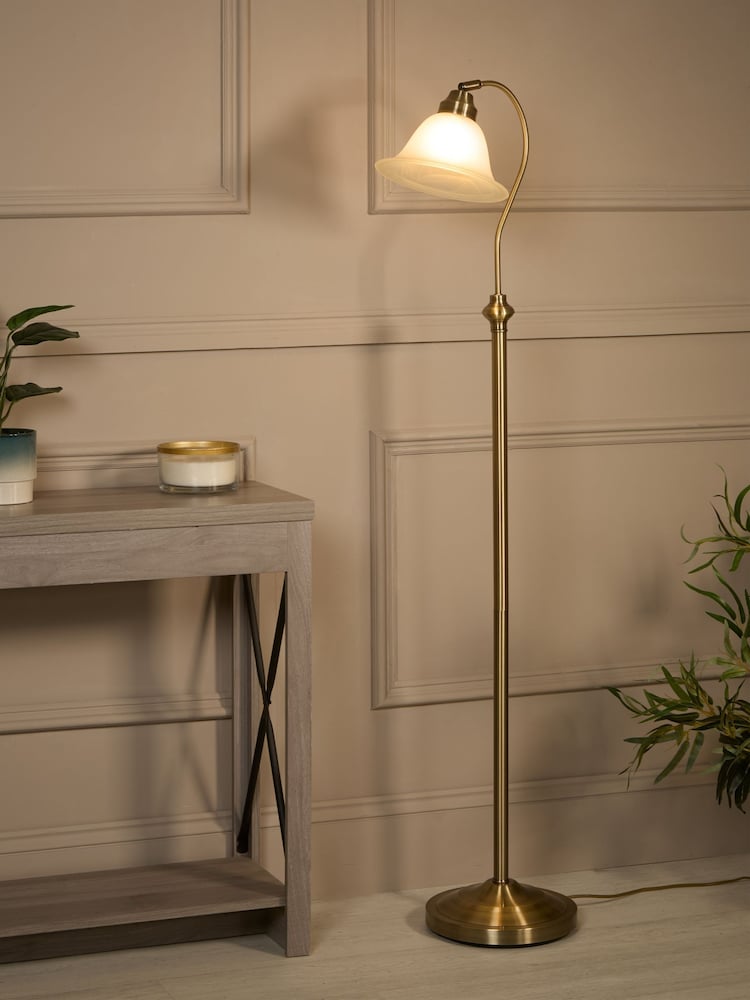 Searchlight Antique Brass Marlowe Adjustable Floor Lamp - Image 1 of 3