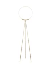 Searchlight Gold and White Viora Loop LED Frosted Hoop Tripod Floor Lamp - Image 2 of 4