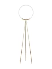 Searchlight Gold and White Viora Loop LED Frosted Hoop Tripod Floor Lamp - Image 3 of 4