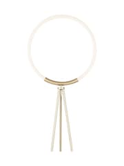 Searchlight Gold and White Viora Loop LED Frosted Hoop Tripod Floor Lamp - Image 4 of 4