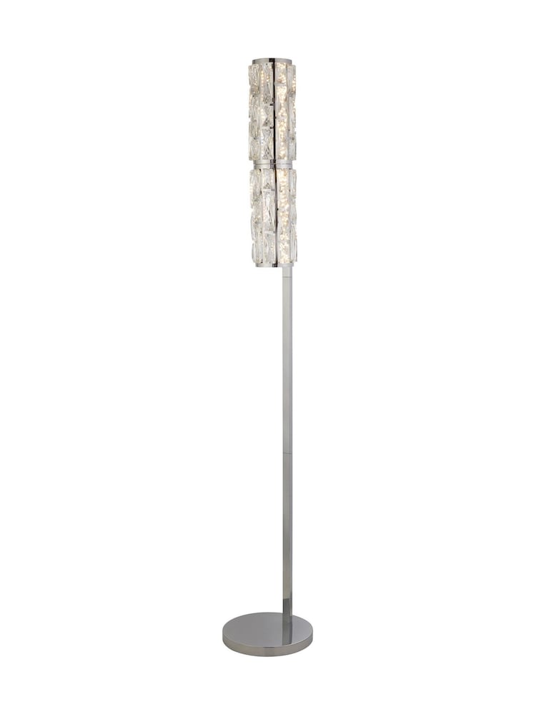 Searchlight Chrome and Clear Vitrina LED Floor with Faceted Clear Glass Trim - Image 2 of 4