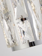 Searchlight Chrome and Clear Vitrina LED Floor with Faceted Clear Glass Trim - Image 4 of 4