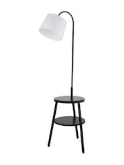 Searchlight White and Black Shelfina Ridge Shelf Floor Lamp - Image 3 of 4