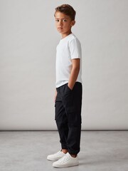 Reiss Black Lucian Technical Drawstring Trousers - Image 3 of 4