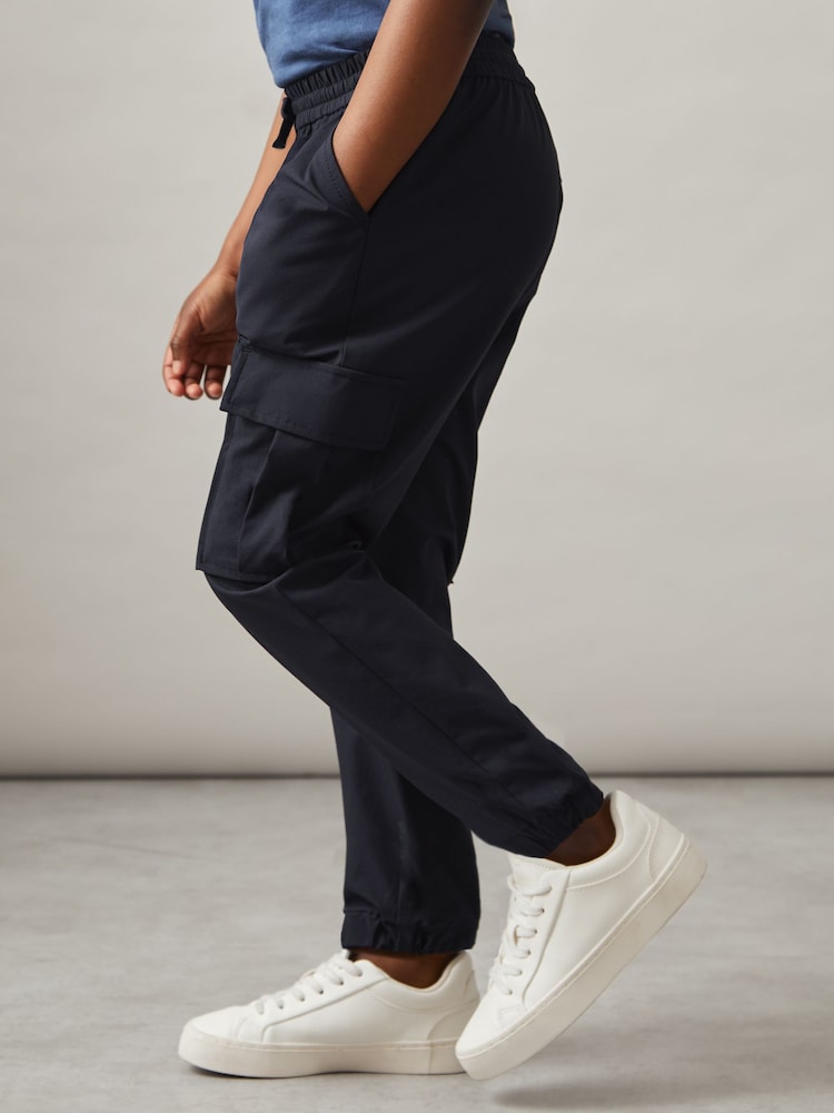 Reiss Navy Lucian Technical Drawstring Trousers - Image 1 of 4