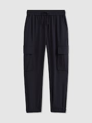 Reiss Navy Lucian Technical Drawstring Trousers - Image 2 of 4