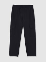 Reiss Black Lucian Technical Drawstring Trousers - Image 2 of 4