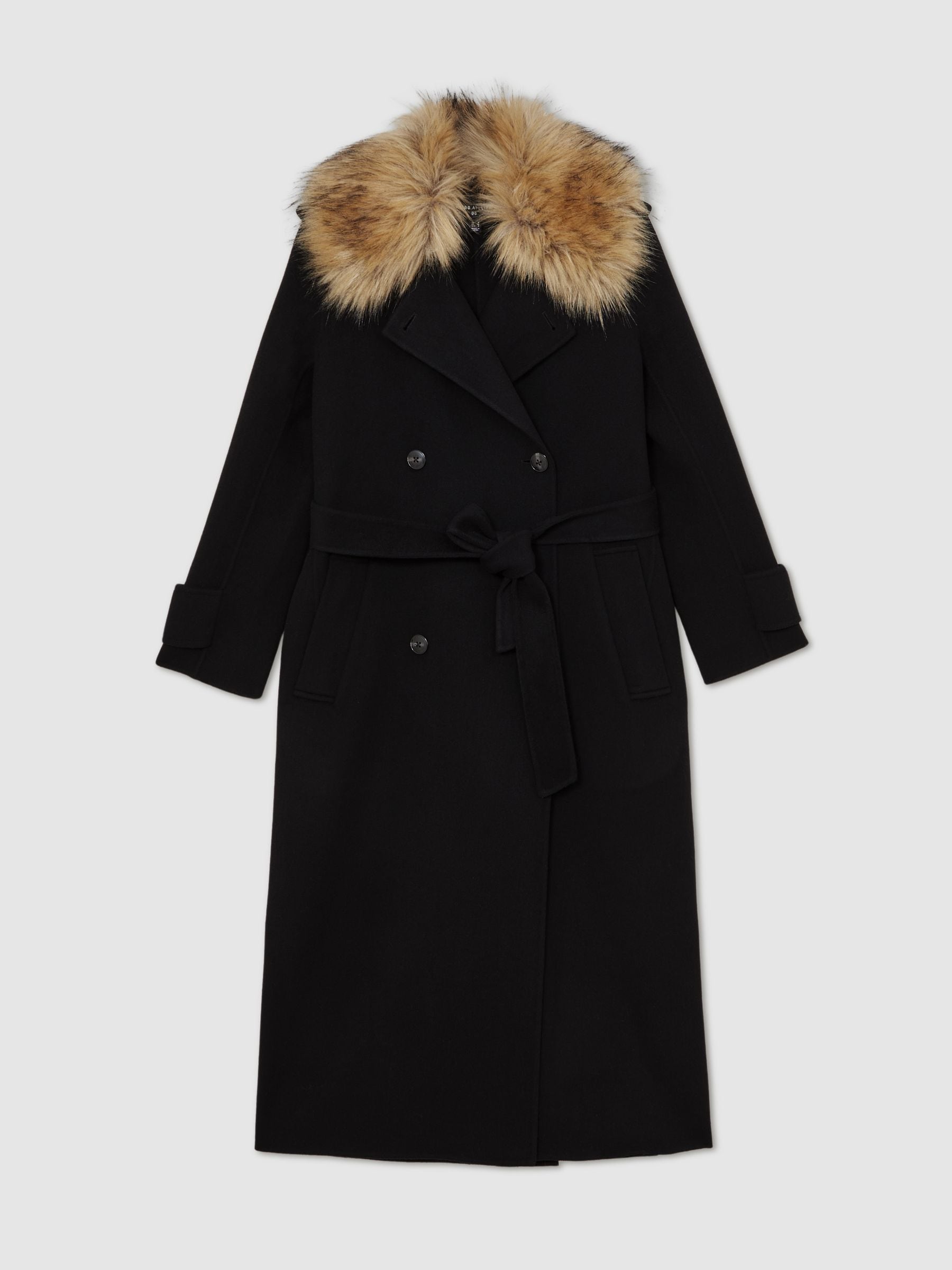 Buy Atelier Black Jolene Atelier Wool Faux-Fur Collar Coat from