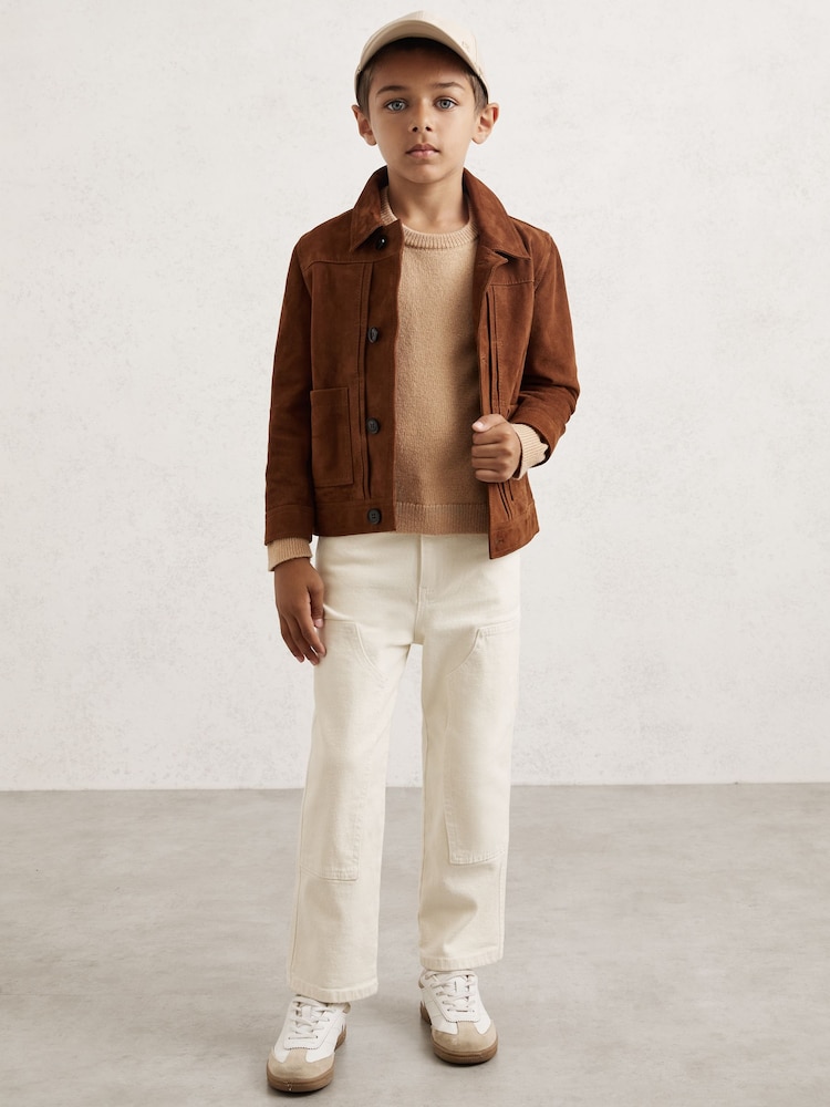 Reiss Stone Cloud Wool Blend Crew Neck Jumper - Image 1 of 4 Reiss Stone Cloud Wool Blend Crew Neck Jumper - Image 1 of 4