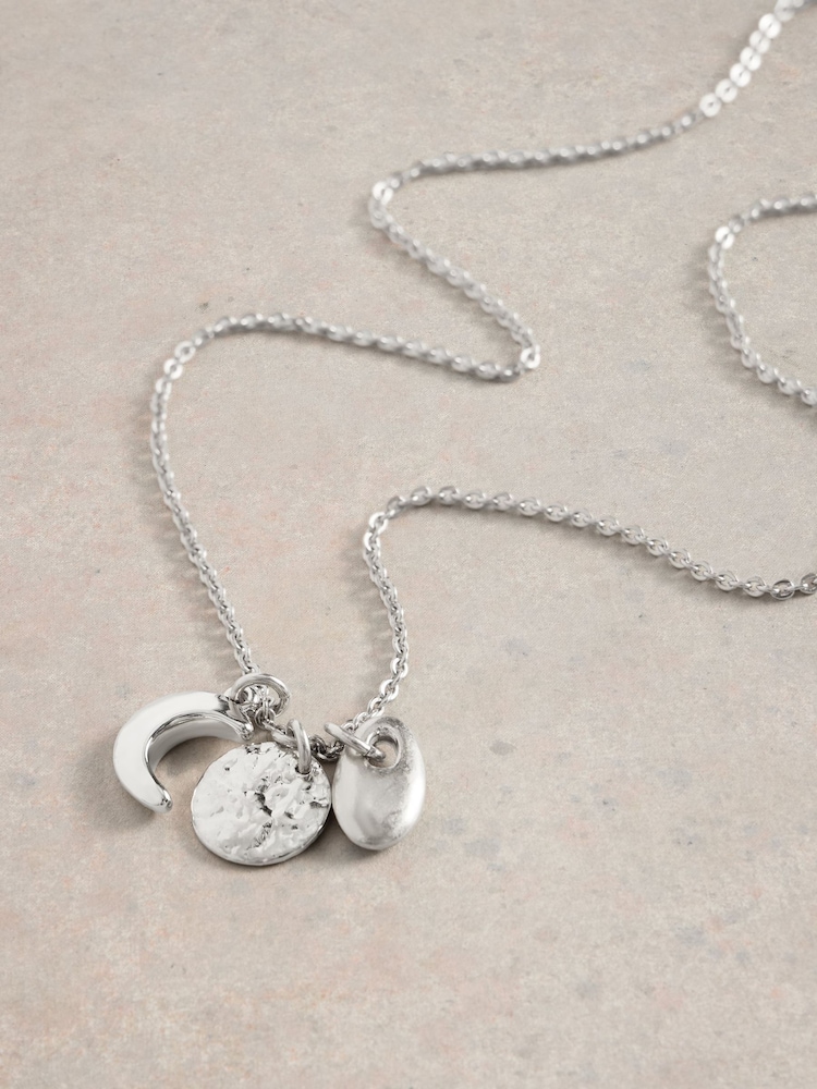 White Stuff Silver Tone Luna Earrings and Necklace Set - Image 2 of 3