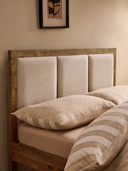 Oak Effect Bronx Wooden Two Drawer Storage Upholstered Bed Frame - Image 4 of 8