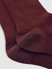Reiss Bordeaux Otto Cotton-Blend Herringbone Socks - Image 2 of 3