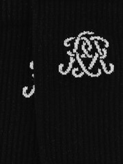 Reiss Black Marcus Monogram Cotton-Blend Ribbed Socks - Image 3 of 4