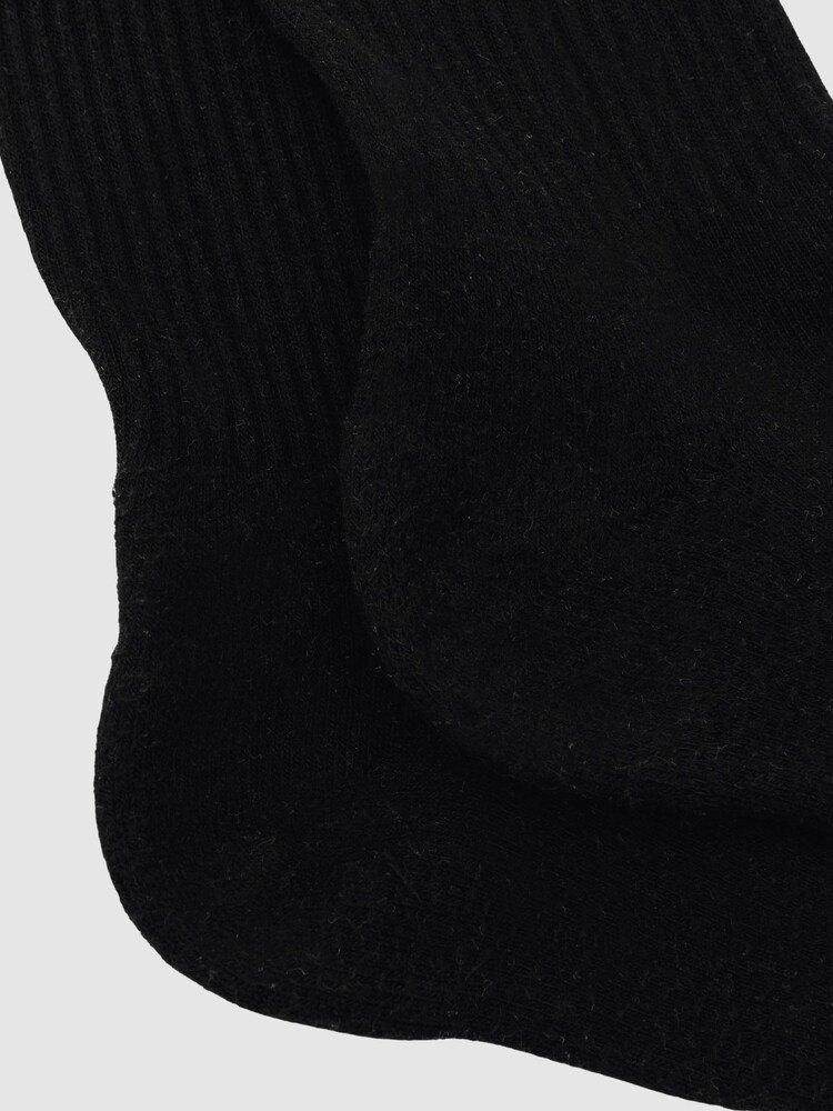 Reiss Black Marcus Monogram Cotton-Blend Ribbed Socks - Image 4 of 4