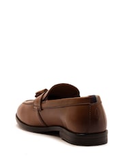 Off The Hook Brown Clinton Leather Slip On Formal Tassel Shoes - Image 4 of 6