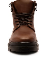 Off The Hook Brown Jones Leather Lace Up Casual Ankle Boots - Image 5 of 6