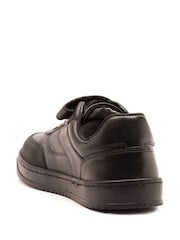 Off The Hook Black Marty Round Toe Single Strap With Lace-Up Leather School Shoes - Image 3 of 5