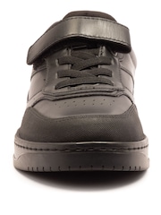 Off The Hook Black Marty Round Toe Single Strap With Lace-Up Leather School Shoes - Image 4 of 5