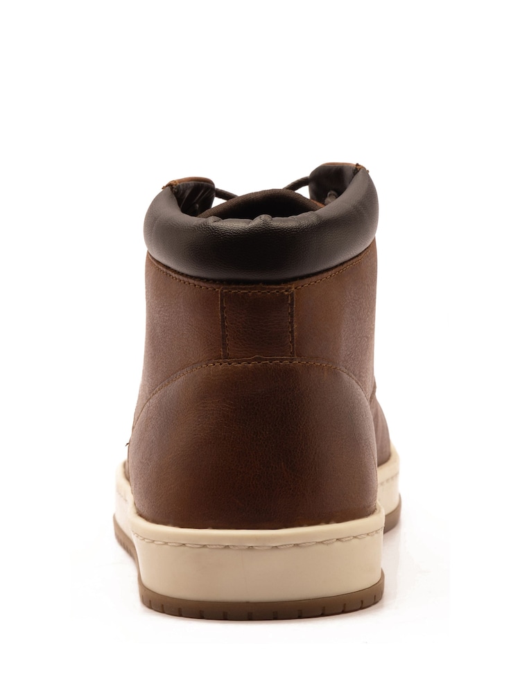 Off The Hook Brown Forrest Leather Lace Up Casual Ankle Boots - Image 6 of 6