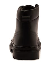 Off The Hook Black Jones Leather Lace Up Casual Ankle Boots - Image 5 of 6