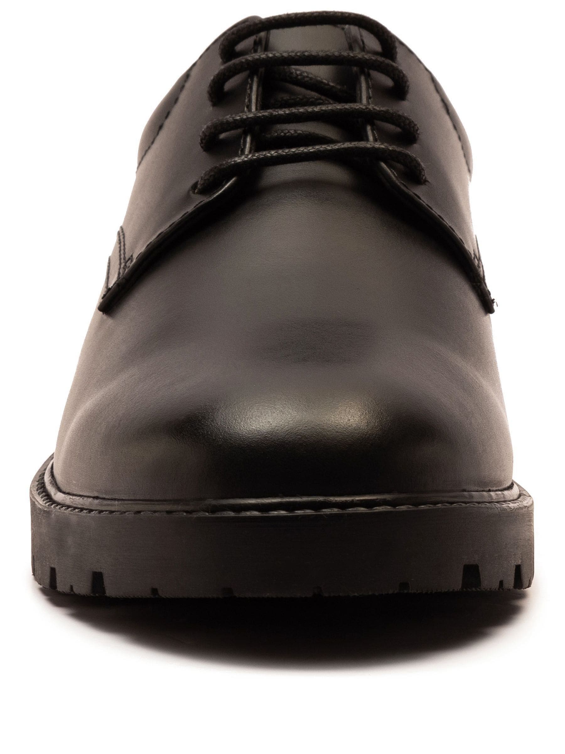 Buy Off The Hook Black Vito Leather Derby Lace-Up School Shoes