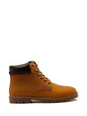 Off The Hook Yellow Solo Leather Lace Up Casual Ankle Boots - Image 1 of 6