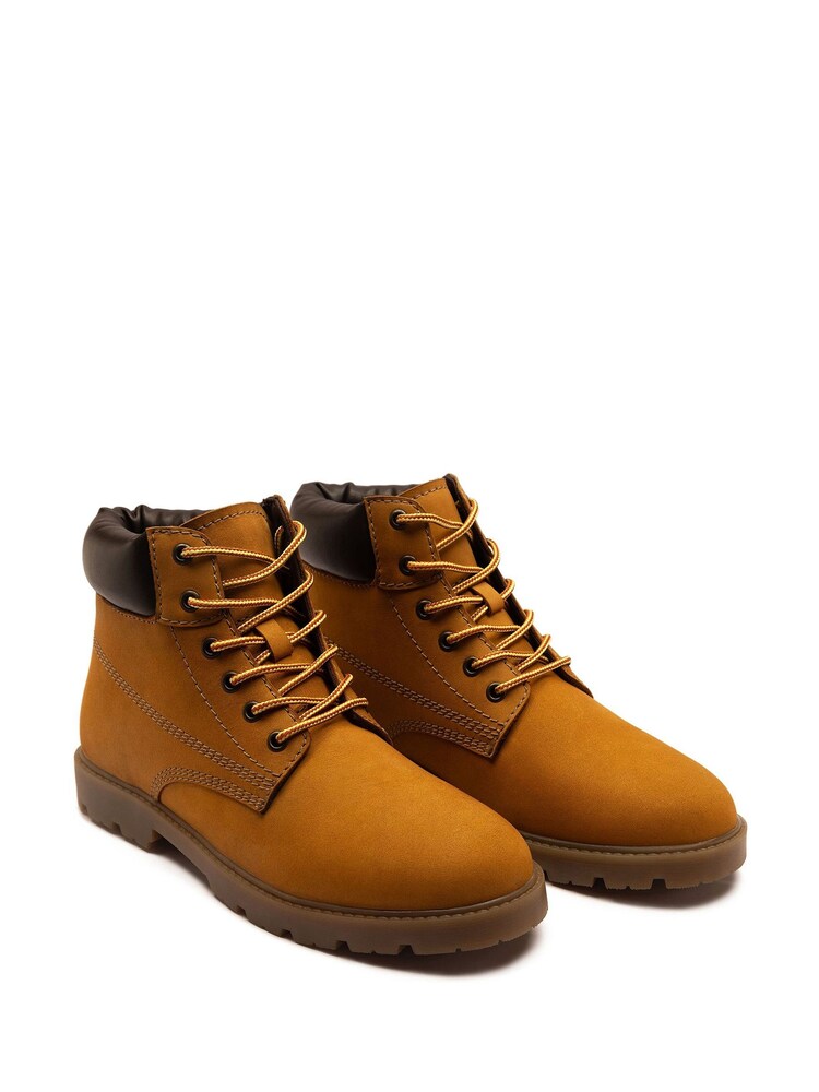 Off The Hook Yellow Solo Leather Lace Up Casual Ankle Boots - Image 2 of 6