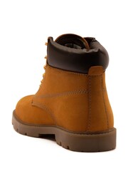 Off The Hook Yellow Solo Leather Lace Up Casual Ankle Boots - Image 3 of 6