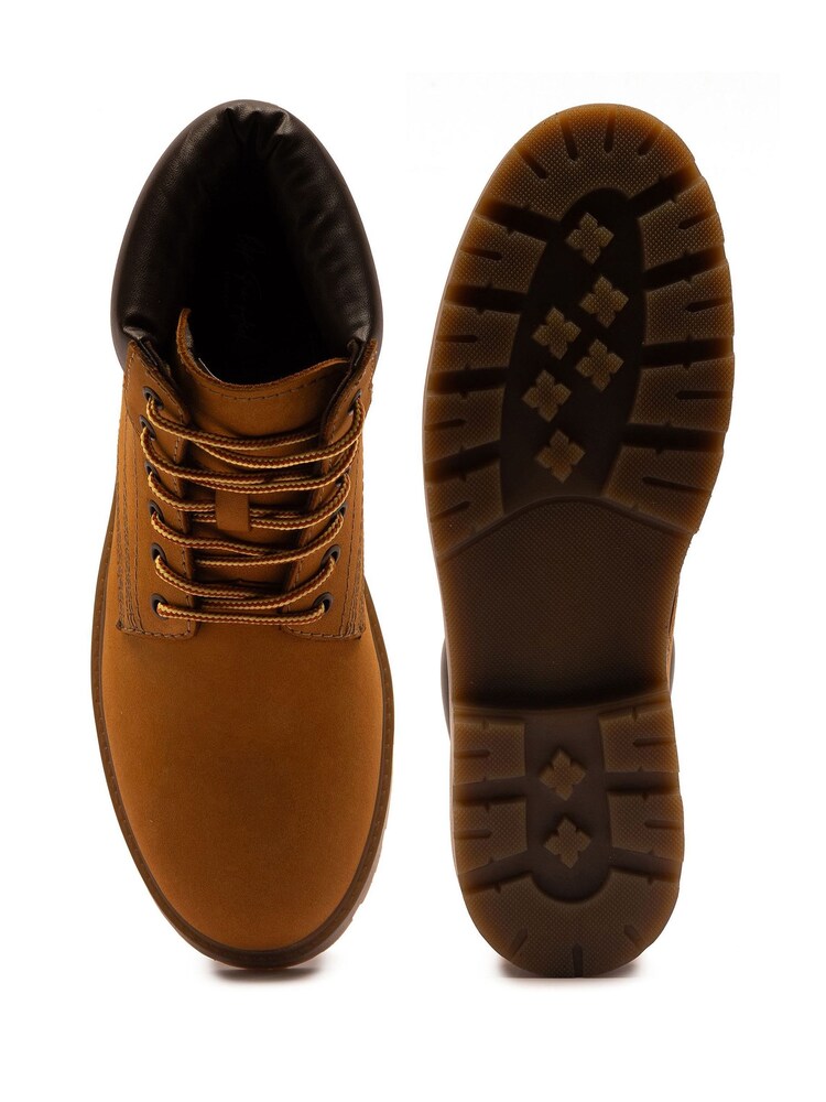 Off The Hook Yellow Solo Leather Lace Up Casual Ankle Boots - Image 6 of 6
