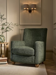 Boucle Chenille Moss Green Clarence Large Highback Chair - Image 1 of 10