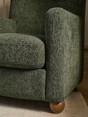 Boucle Chenille Moss Green Clarence Large Highback Chair - Image 2 of 10
