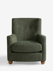 Boucle Chenille Moss Green Clarence Large Highback Chair - Image 7 of 10