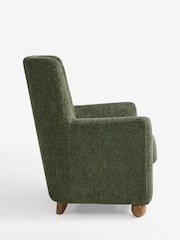 Boucle Chenille Moss Green Clarence Large Highback Chair - Image 8 of 10