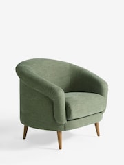 Relaxed Linen Look Mid Green Digby Accent Chair - Image 2 of 10