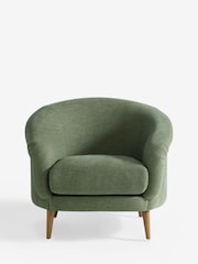 Relaxed Linen Look Mid Green Digby Accent Chair - Image 3 of 10