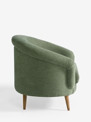 Relaxed Linen Look Mid Green Digby Accent Chair - Image 4 of 10