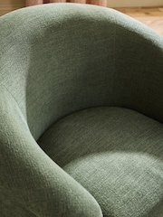 Relaxed Linen Look Mid Green Digby Accent Chair - Image 6 of 10