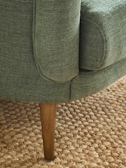 Relaxed Linen Look Mid Green Digby Accent Chair - Image 7 of 10