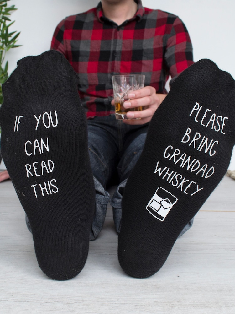 Personalised Hidden Message Please Bring Whiskey Socks by Solesmith - Image 1 of 1
