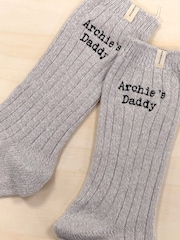 Solesmith Grey Your Text Embroidered Socks - Image 1 of 3