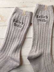 Solesmith Grey Your Text Embroidered Socks - Image 3 of 3
