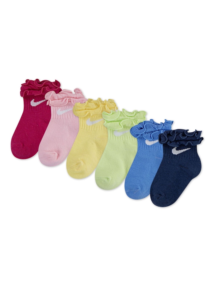 Nike Pink Little Kids 6 Pack Ruffle Socks - Image 1 of 3