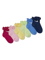 Nike Pink Little Kids 6 Pack Ruffle Socks - Image 2 of 3