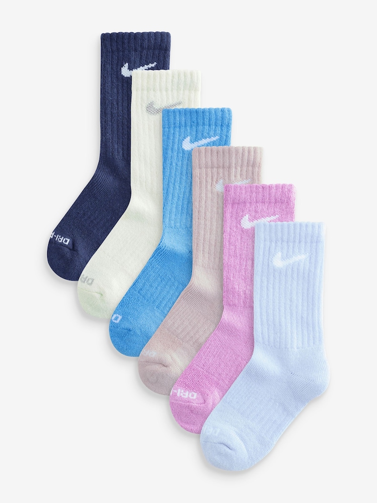 Nike Purple Performance Crew Socks 6 Pack - Image 1 of 7 Nike Purple Performance Crew Socks 6 Pack - Image 1 of 7