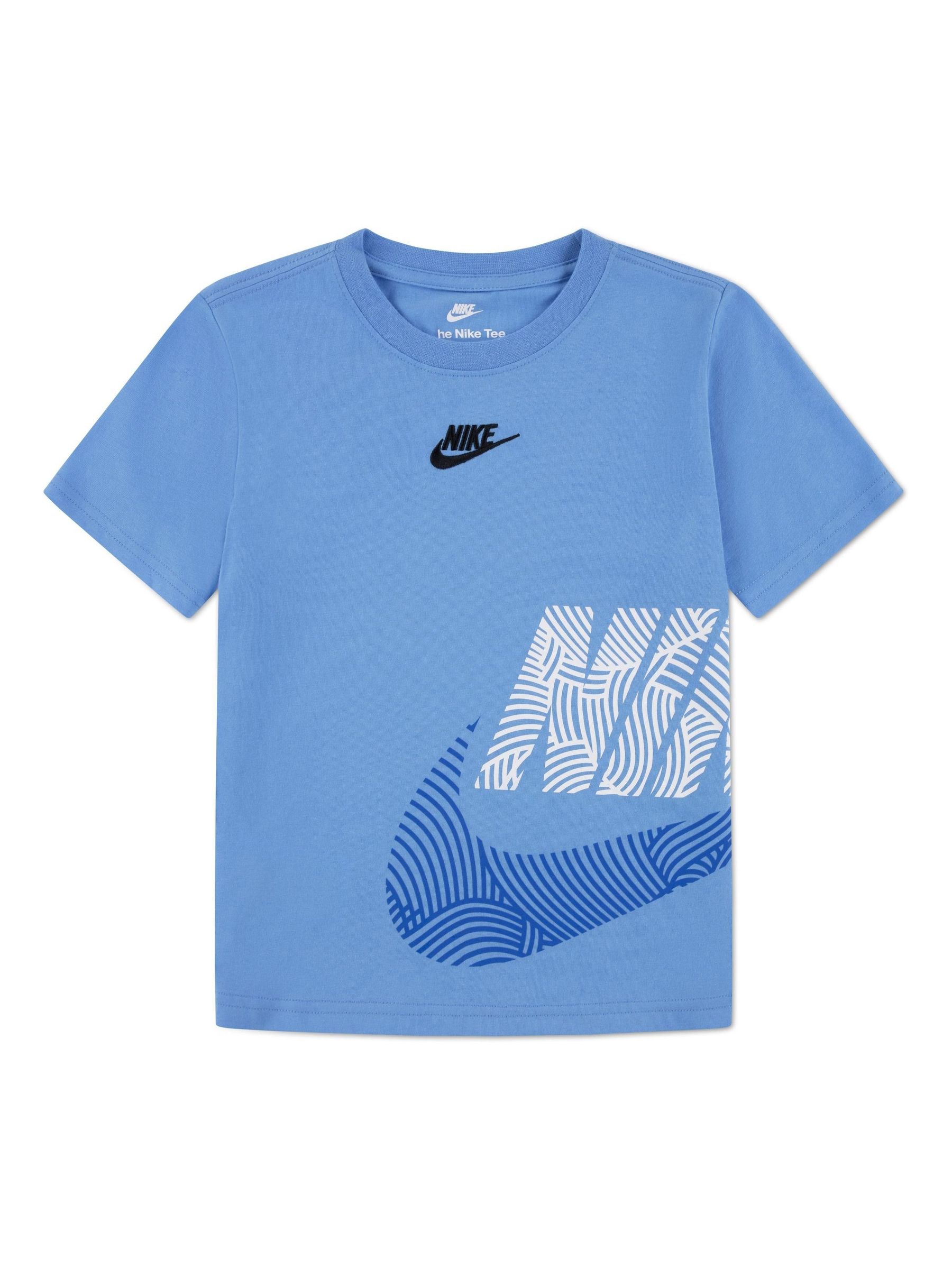 blue and white nike shirt