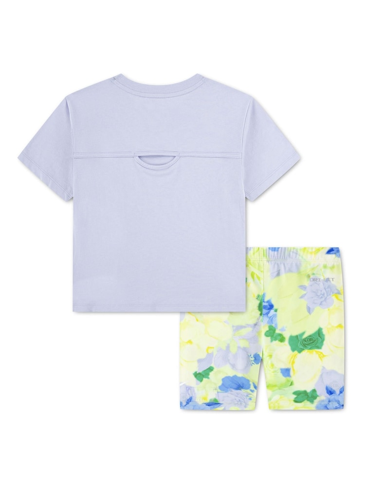 Nike Yellow Little Kids Move With Nature Tshirt and Bike Shorts Set - Image 2 of 4 Nike Yellow Little Kids Move With Nature Tshirt and Bike Shorts Set - Image 2 of 4