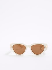 River Island Slim Pearl Cat Eye Sunglasses - Imagem 1 de 5