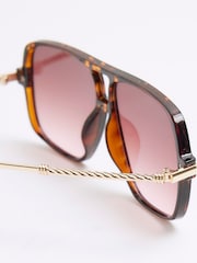 River Island Aviator Metal Sunglasses - Imagem 4 de 5